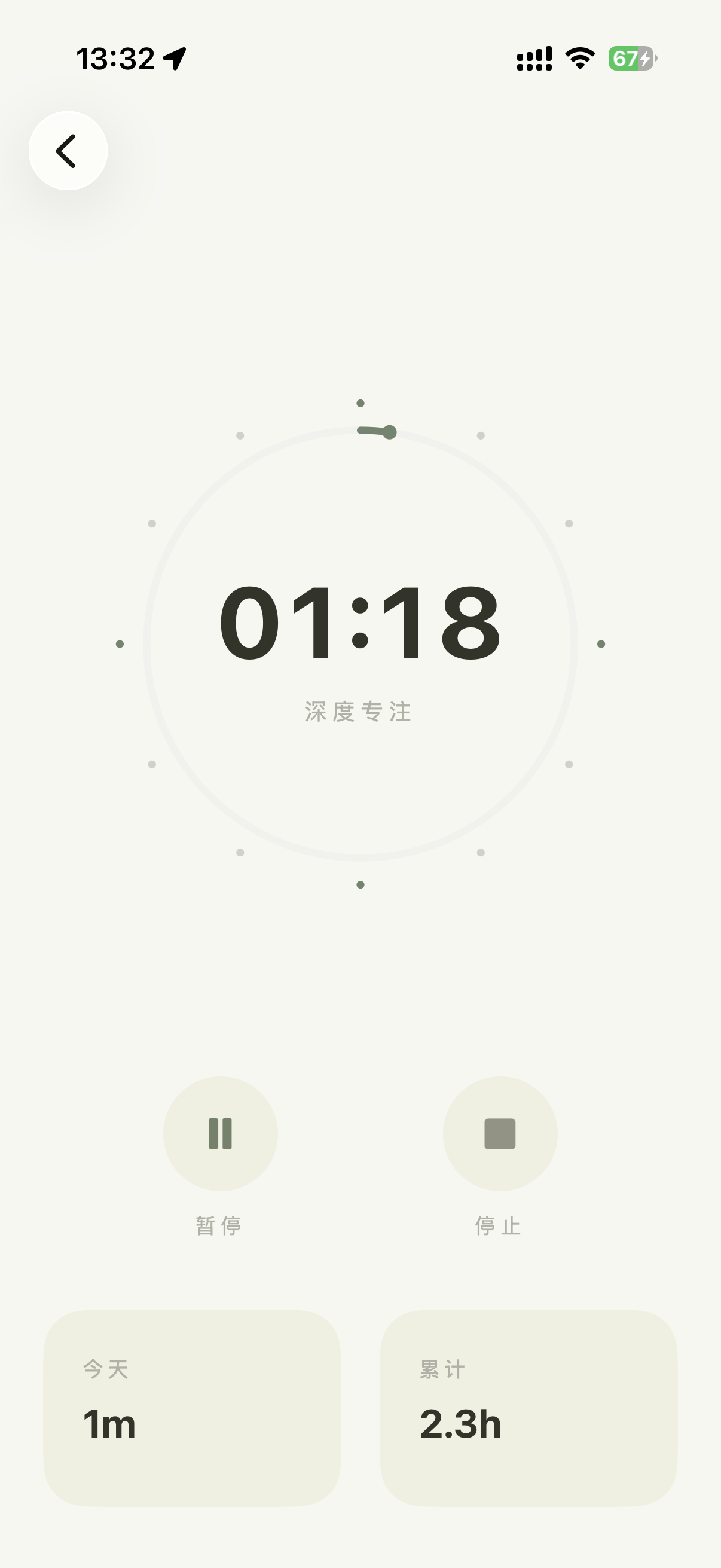 iPlan Start a focused timer